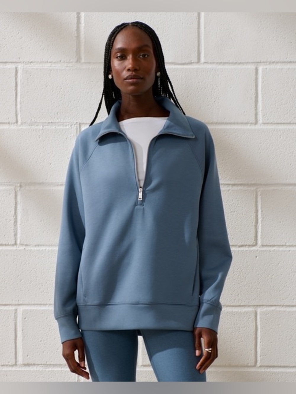 Abercrombie & Fitch YPB (Your Personal Best) Blue Quarter Zip Sweatshirt Size XS